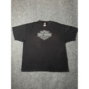 Mens Tee Harley-Davidson Black Motor Cycles Logo 2009 USA, Size 3XL